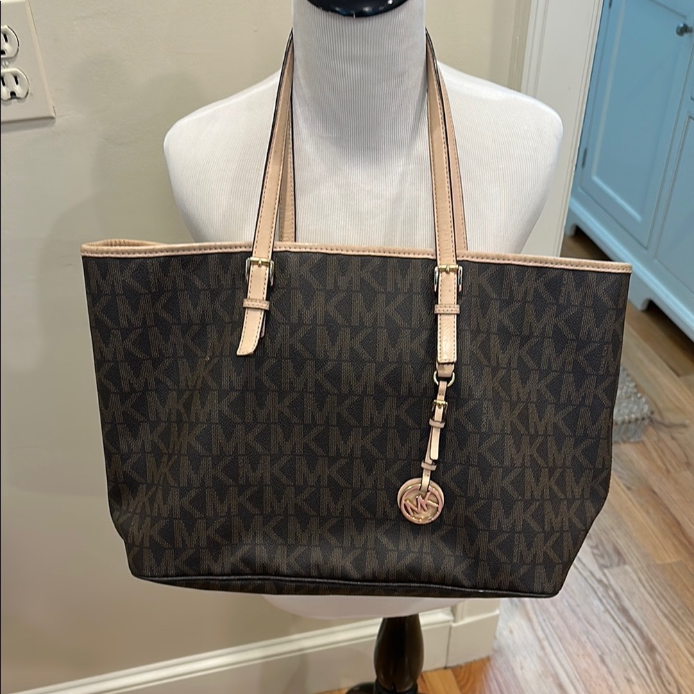Michael Kors Brown and Tan Signature Tote